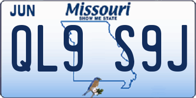 MO license plate QL9S9J