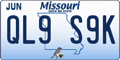 MO license plate QL9S9K