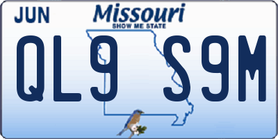 MO license plate QL9S9M