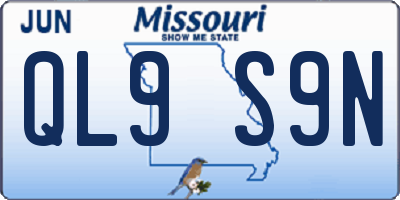 MO license plate QL9S9N