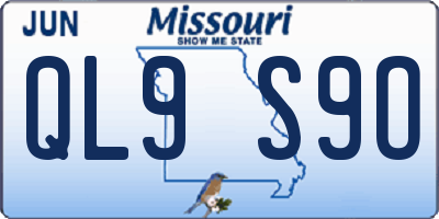 MO license plate QL9S9O