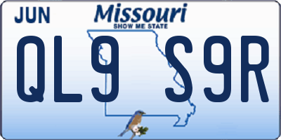 MO license plate QL9S9R
