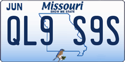 MO license plate QL9S9S