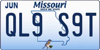 MO license plate QL9S9T