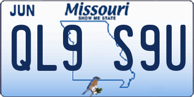 MO license plate QL9S9U