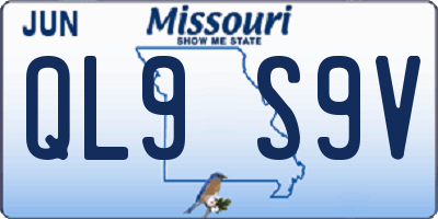 MO license plate QL9S9V