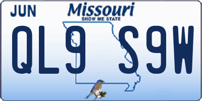 MO license plate QL9S9W