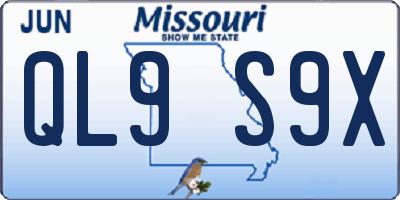 MO license plate QL9S9X