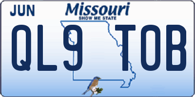 MO license plate QL9T0B