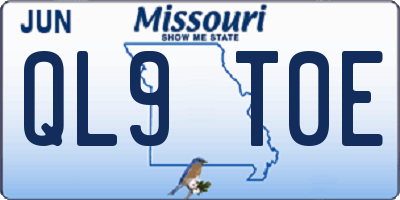 MO license plate QL9T0E