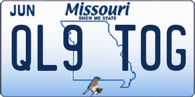 MO license plate QL9T0G