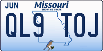 MO license plate QL9T0J