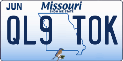MO license plate QL9T0K