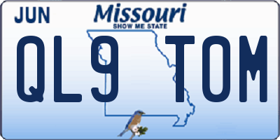 MO license plate QL9T0M