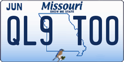MO license plate QL9T0O