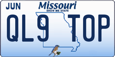 MO license plate QL9T0P