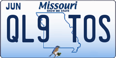 MO license plate QL9T0S