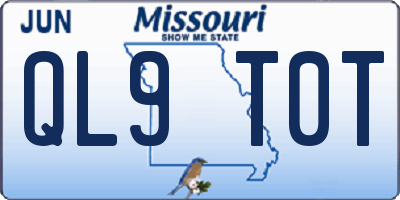 MO license plate QL9T0T