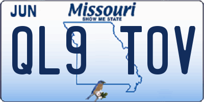 MO license plate QL9T0V
