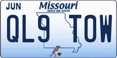 MO license plate QL9T0W