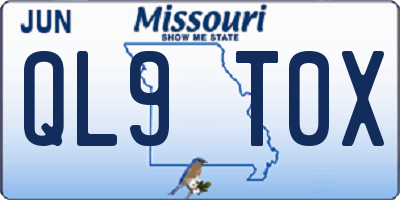 MO license plate QL9T0X