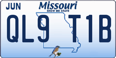 MO license plate QL9T1B