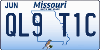 MO license plate QL9T1C