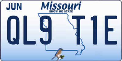 MO license plate QL9T1E