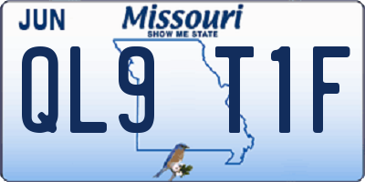 MO license plate QL9T1F