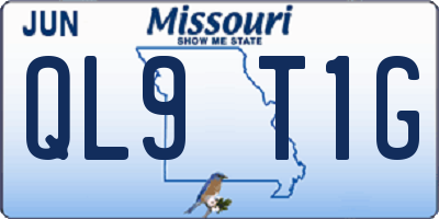 MO license plate QL9T1G