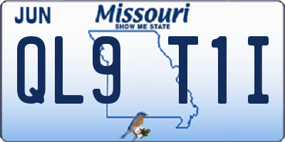 MO license plate QL9T1I