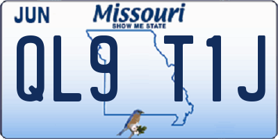 MO license plate QL9T1J