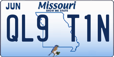 MO license plate QL9T1N