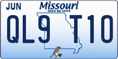 MO license plate QL9T1O