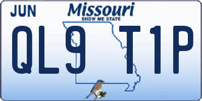 MO license plate QL9T1P