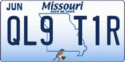 MO license plate QL9T1R