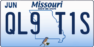 MO license plate QL9T1S