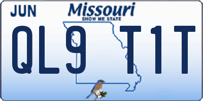 MO license plate QL9T1T