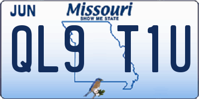 MO license plate QL9T1U