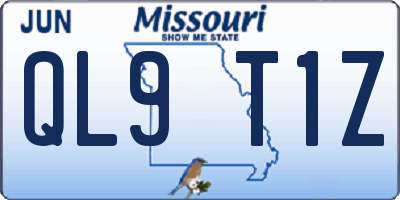 MO license plate QL9T1Z