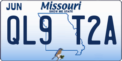 MO license plate QL9T2A