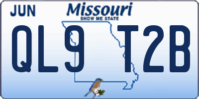 MO license plate QL9T2B