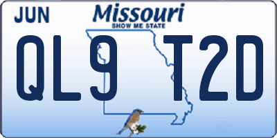 MO license plate QL9T2D