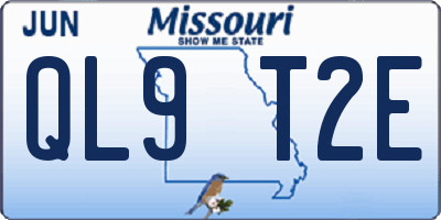 MO license plate QL9T2E