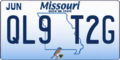 MO license plate QL9T2G