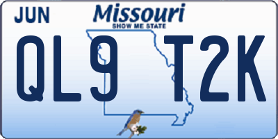 MO license plate QL9T2K