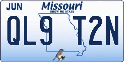 MO license plate QL9T2N