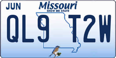 MO license plate QL9T2W