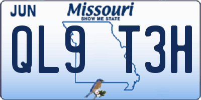 MO license plate QL9T3H