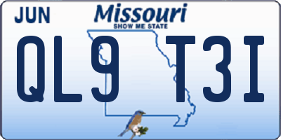 MO license plate QL9T3I